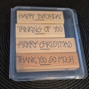 STAMPIN' UP! Retired 1997 'Greetings 4 You' Stamp Set, Set of 4 Stamps